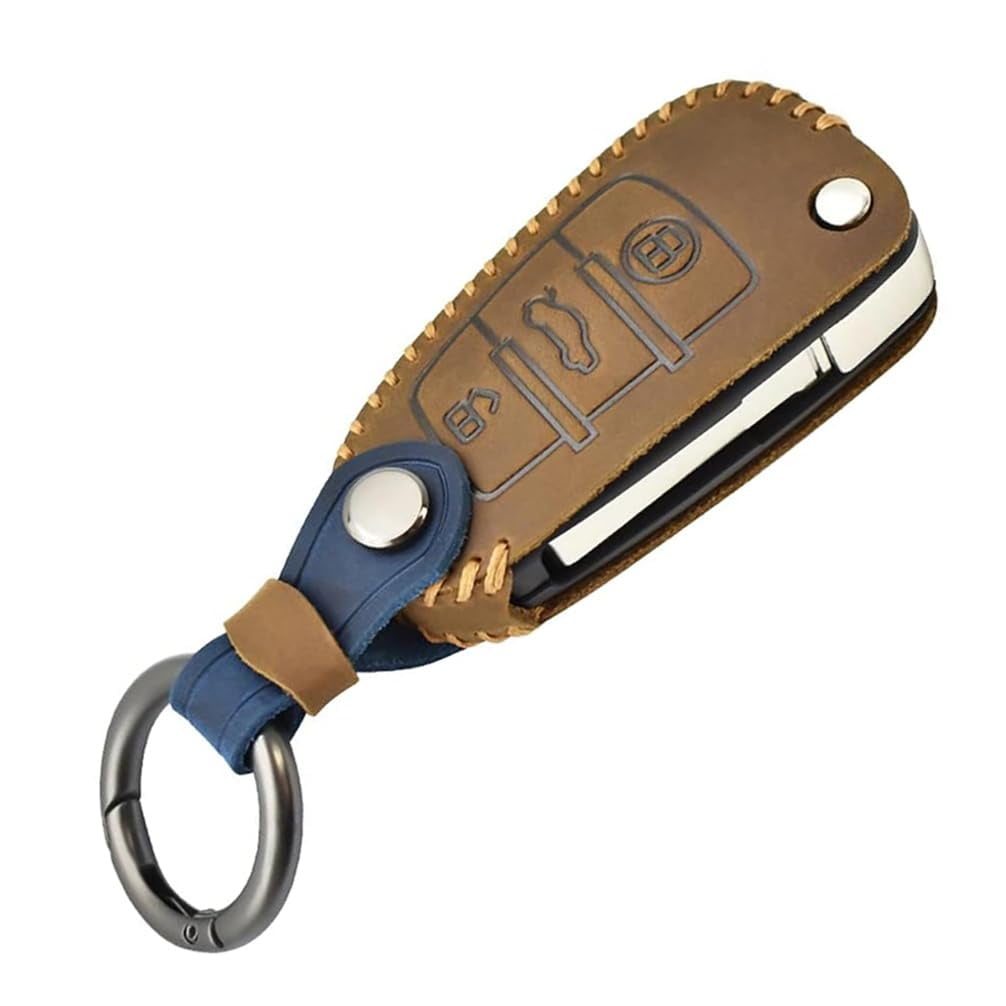 Compatible with Audi A1 A3 Q3 Q7 R8 A6L TT  for Audi Key Fob Case,Leather Full Cover Compatible with A1 A3 Q3 R8 Flip