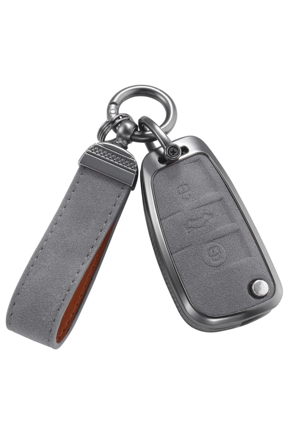Compatible with Audi Key Fob Cover with Keychain Leather Key Case Protector Fit for Audi A1 A3 Q3 Q7 R8 A6L TT