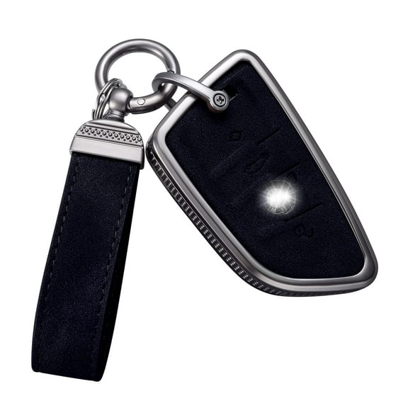 Compatible with BMW Key Fob Cover with Keychain Leather Key Case Protector for BMW 2 5 6 7 X1 X2 X3 X5 X6 Series