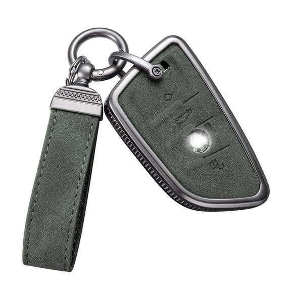 Compatible with BMW Key Fob Cover with Keychain Leather Key Case Protector for BMW 2 5 6 7 X1 X2 X3 X5 X6 Series