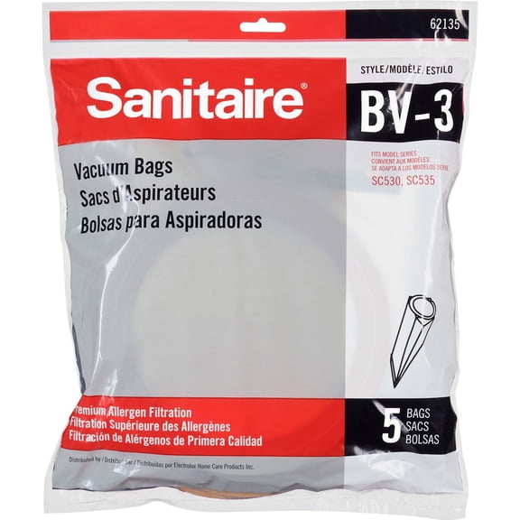 Compatible with Bissell , EUR6213510, Replacement SC530 Series Vacuum Bags, 5 / Pack, White