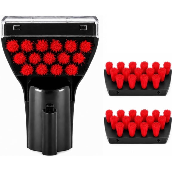 Compatible with Bissell Portable Carpet Cleaners 3" Tough Stain Brush Tool Nozzle, Black and Red Replacement Accessory for Little Green Machine