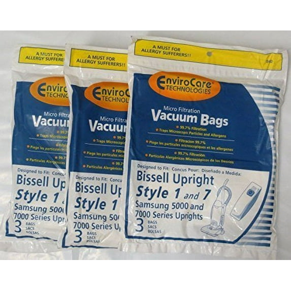 Compatible with Bissell Style 1 and 7 Upright Vacuum Bags -18 Pk PackageQuantity: 2 Color: Model