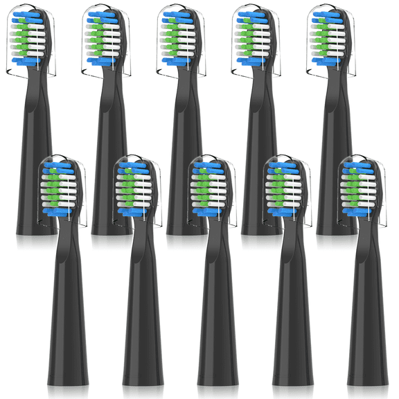 Compatible with Bitvae D2 Electric Toothbrush Replacement Heads, for Bitvae D2 Electric Toothbrush,10 Pack,Black