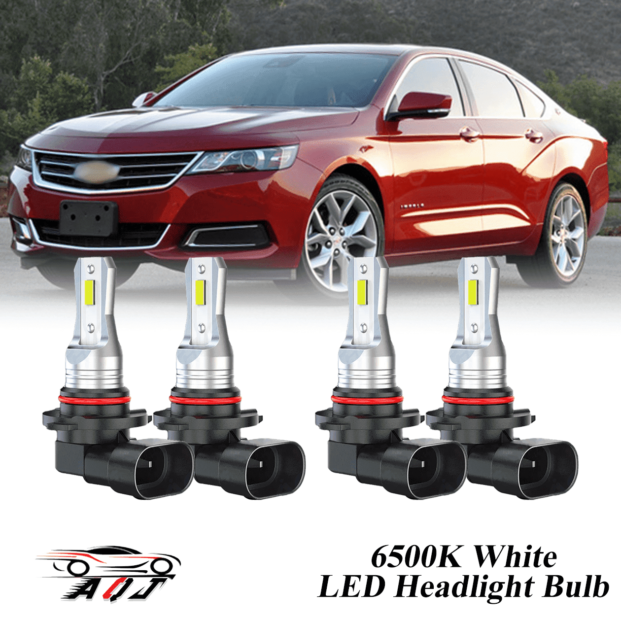 Compatible with Chevrolet Impala 2014-2020 LED Headlight Bulbs KIT High Low Beam Combo (Pack of 4) , 6500K White 10,000LM Super Bright, Plug and Play