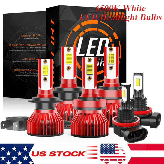 Compatible with Chevy Malibu 2013 2014 2015 Lamp Set 6 Pack - 30,000LM 6500K Cool White 600% Ultra-Bright Bulb, Plug & Play