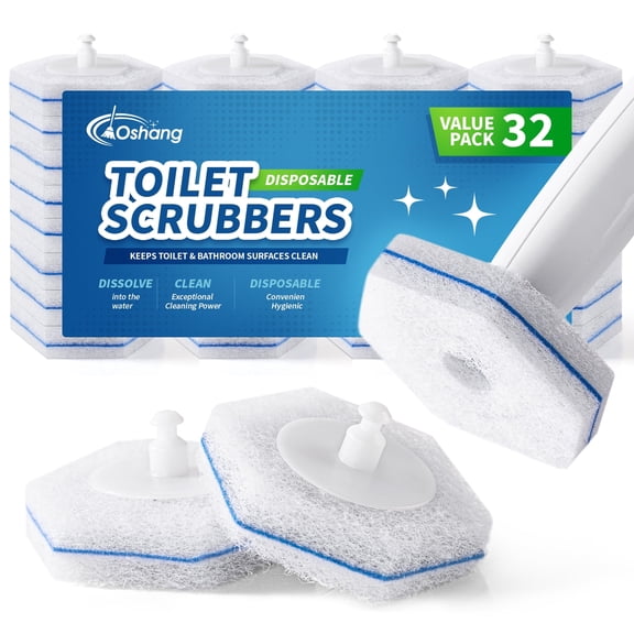 Compatible with Clorox Toilet Wand Disposable Toilet Brush Head Refills (32 Count), Wand Not Included