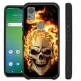 thumbnail image 1 of Compatible with Cricket Icon 5; Hybrid Fusion Guard Phone Case Cover (Skull Fire), 1 of 2