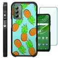 thumbnail image 1 of Compatible with Cricket Outlast | AT&T Jetmore; Hybrid Fusion Guard Phone Case Cover + TEMPERED GLASS SCREEN PROTECTOR (Teal Pineapple), 1 of 2
