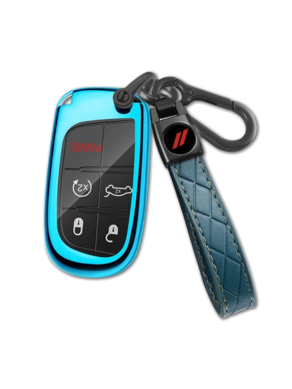 Compatible with Dodge Key Fob Cover with Keychain Soft TPU Protection Key Case for Dodge RAM Durango Challenger Key