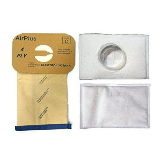 Compatible with Electrolux Canister Tank Style C Vacuum Bags,(8 Bags & 2 After Filters)