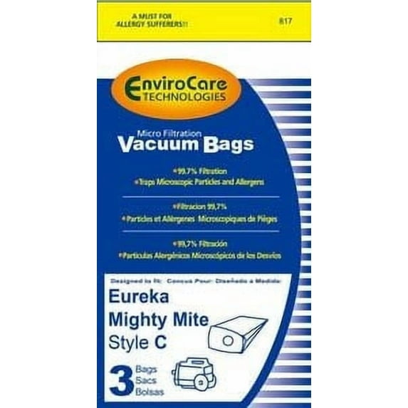 Compatible with Eureka C Mighty Mite Series 3000, 3100 Vacuum Bags - Generic - 3 pack