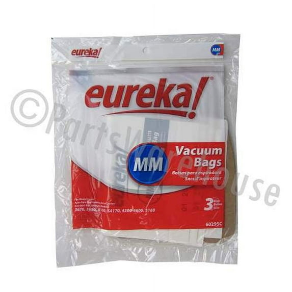 Compatible with Eureka Compatible with Electrolux Compatible with Sanitaire Paper Bag, Eur Style Mm 3670 Series 3 Pk Part # 60295C-6