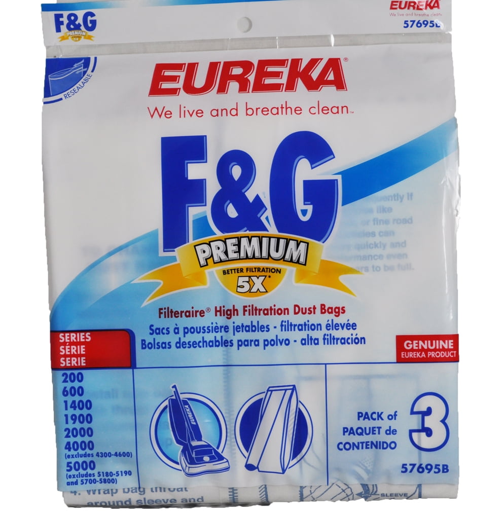 Eureka Vacuum Bags, F & G Style, 2-Pack – Keeps Your Upright Cleaner Running Strong