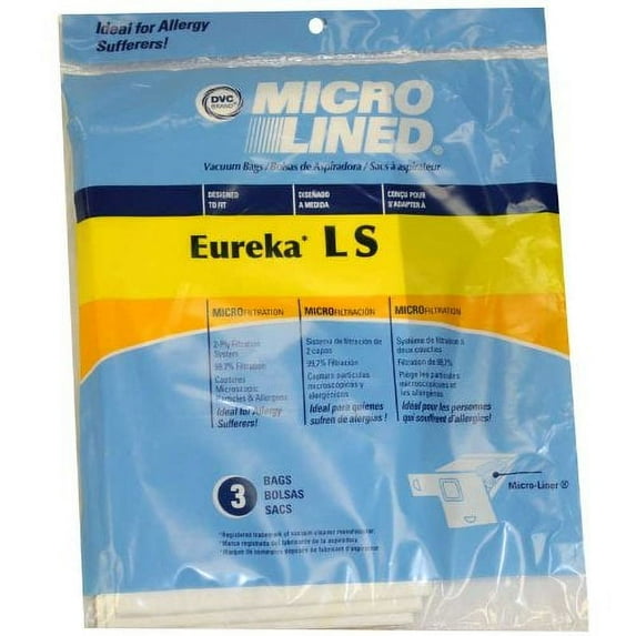 Compatible with Eureka Vacuum Bags Style LS Microlined (3 bags)