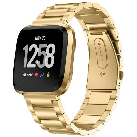 Compatible with Fitbit Versa/Lite/Versa2 Watch Bands for Women Men Stainless Steel Metal Replacement Watch Strap