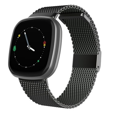 Compatible with Fitbit Versa 3 Bands/Fitbit Versa Sense Bands, Stainless Steel Mesh Wristbands with Adjustable Magnet Lock for Women men