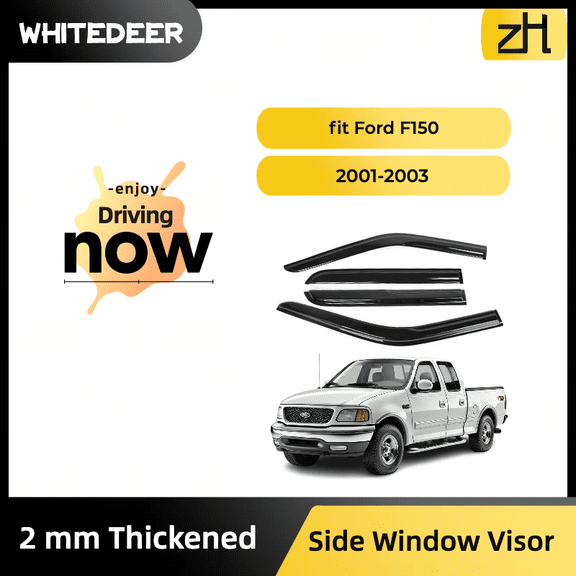 Compatible with Ford F150 2001-2003 SuperCrew Window Visor Sun Rain Deflector