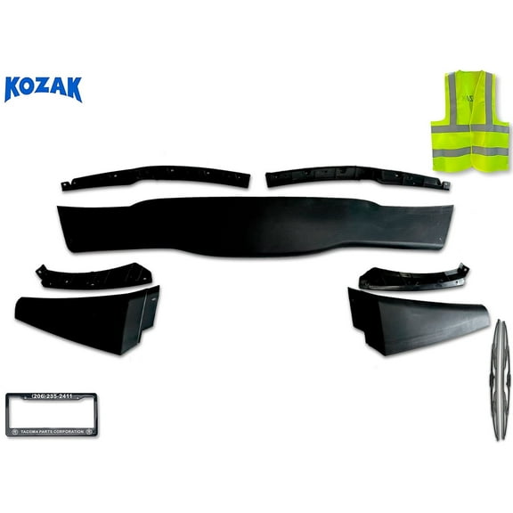 Compatible with Freightliner Cascadia 2018+ Bumper Air Flow Deflector 3 Pieces w/ Mounting Brackets