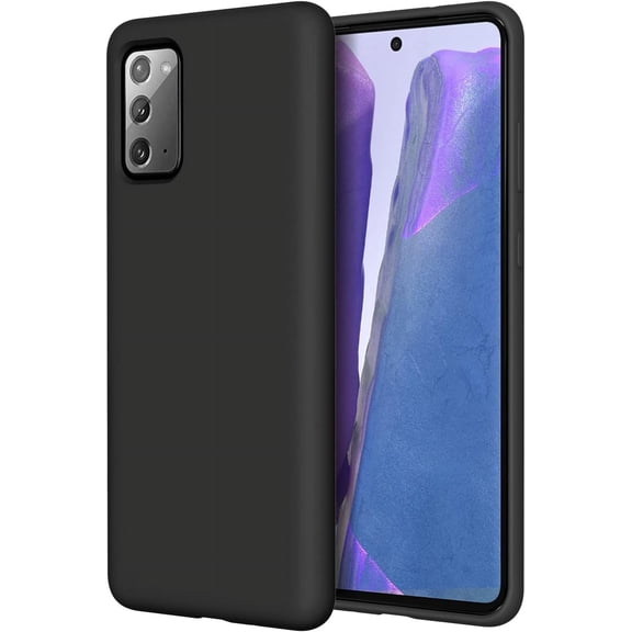 Compatible with Galaxy Note 20 Case Liquid Silicone Case Gel Rubber Bumper Slim Fit Phone Case for Samsung Galaxy Note 20 5G 2020, Black