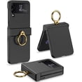 thumbnail image 1 of Compatible with Galaxy Z Flip 4 Case with Hinge Protection & Ring Kickstand,Slim and Thin Protective Case Cover for Samsung Z Flip 4 5G (Black1), 1 of 7