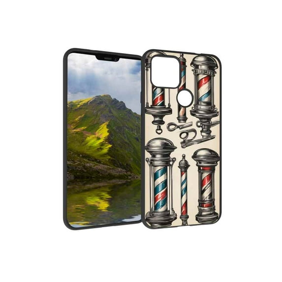 Compatible with Google Pixel 4A 5G Phone Case, Vintage-barber-pole-designs-0 Case Silicone Protective for Teen Girl Boy Case for Google Pixel 4A 5G