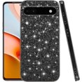 thumbnail image 1 of Compatible with Google Pixel 6A Case Glitter Bling Google Pixel 6A Phone Case for Girls Cute Bumper Shockproof Protective Cases (Black), 1 of 14