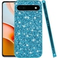 thumbnail image 1 of Compatible with Google Pixel 6A Case Glitter Bling Google Pixel 6A Phone Case for Girls Cute Bumper Shockproof Protective Cases (Blue), 1 of 14