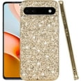 thumbnail image 1 of Compatible with Google Pixel 6A Case Glitter Bling Google Pixel 6A Phone Case for Girls Cute Bumper Shockproof Protective Cases (Gold), 1 of 14