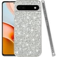 thumbnail image 1 of Compatible with Google Pixel 6A Case Glitter Bling Google Pixel 6A Phone Case for Girls Cute Bumper Shockproof Protective Cases (Silver), 1 of 14