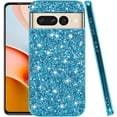 thumbnail image 1 of Compatible with Google Pixel 7 Pro Case Glitter Bling Google Pixel 7 Pro Phone Case for Girls Cute Bumper Shockproof Protective Cases (Blue), 1 of 14