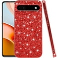thumbnail image 1 of Compatible with Google Pixel 7a Case Glitter Bling Google Pixel 7a Phone Case for Girls Cute Bumper Shockproof Protective Cases (Red), 1 of 14