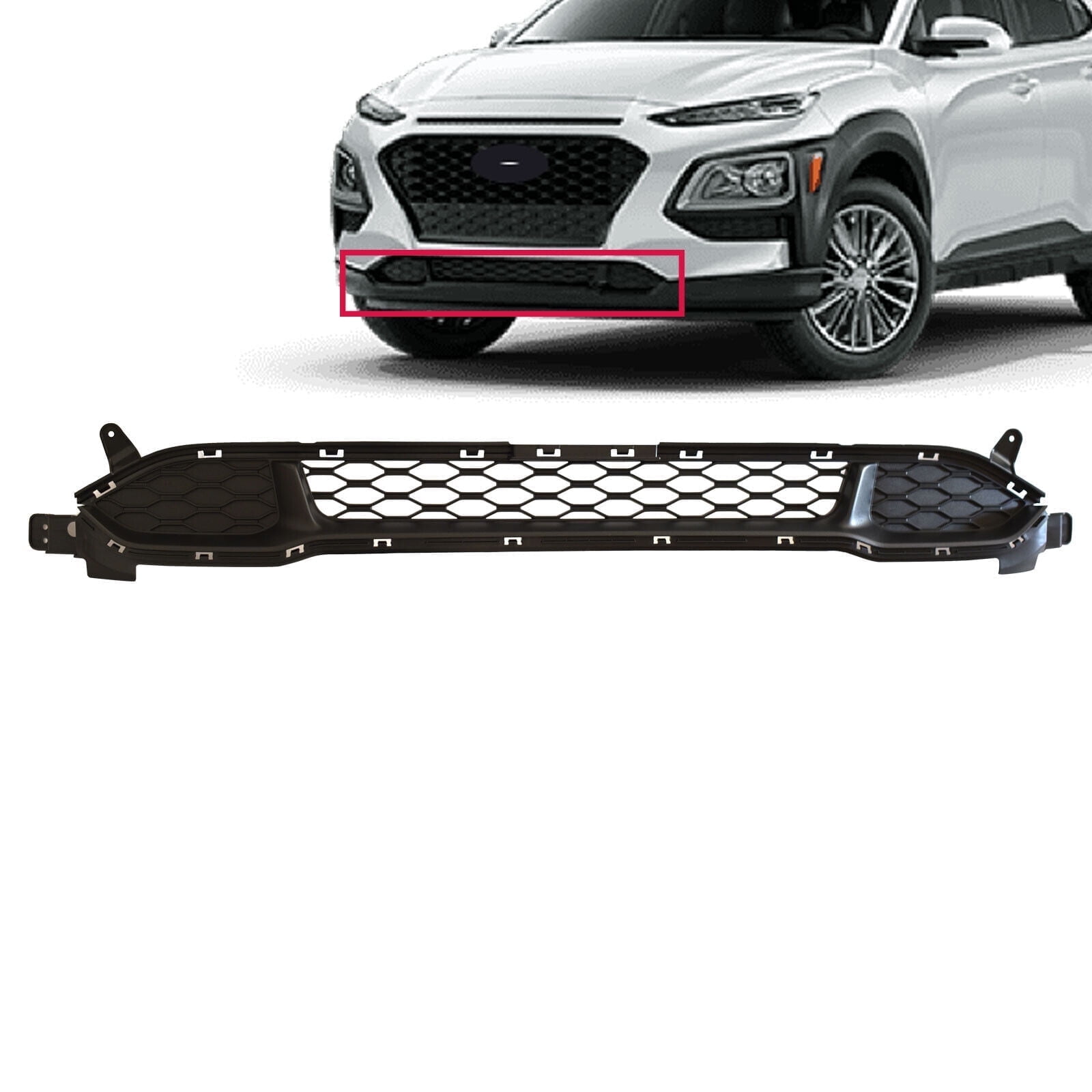 JX RACING Front Bumper Lower Grille Compatible with Hyundai Kona