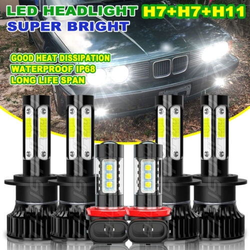 Compatible with Hyundai Sonata 2012-2014 LED Headlight+Fog Light Bulbs Conversion Kit Super Bright