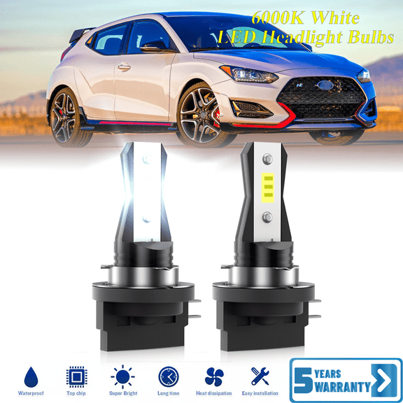Compatible with Hyundai Veloster 2012-2017 H11B LED High Beam Combo Bulbs (Pack of 2) , 6000K White Super Bright, Plug and Play