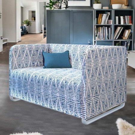 Compatible with IKEA KNOPPARP 2 Seater Sofa, Boho Indigo Blue Slip Cover