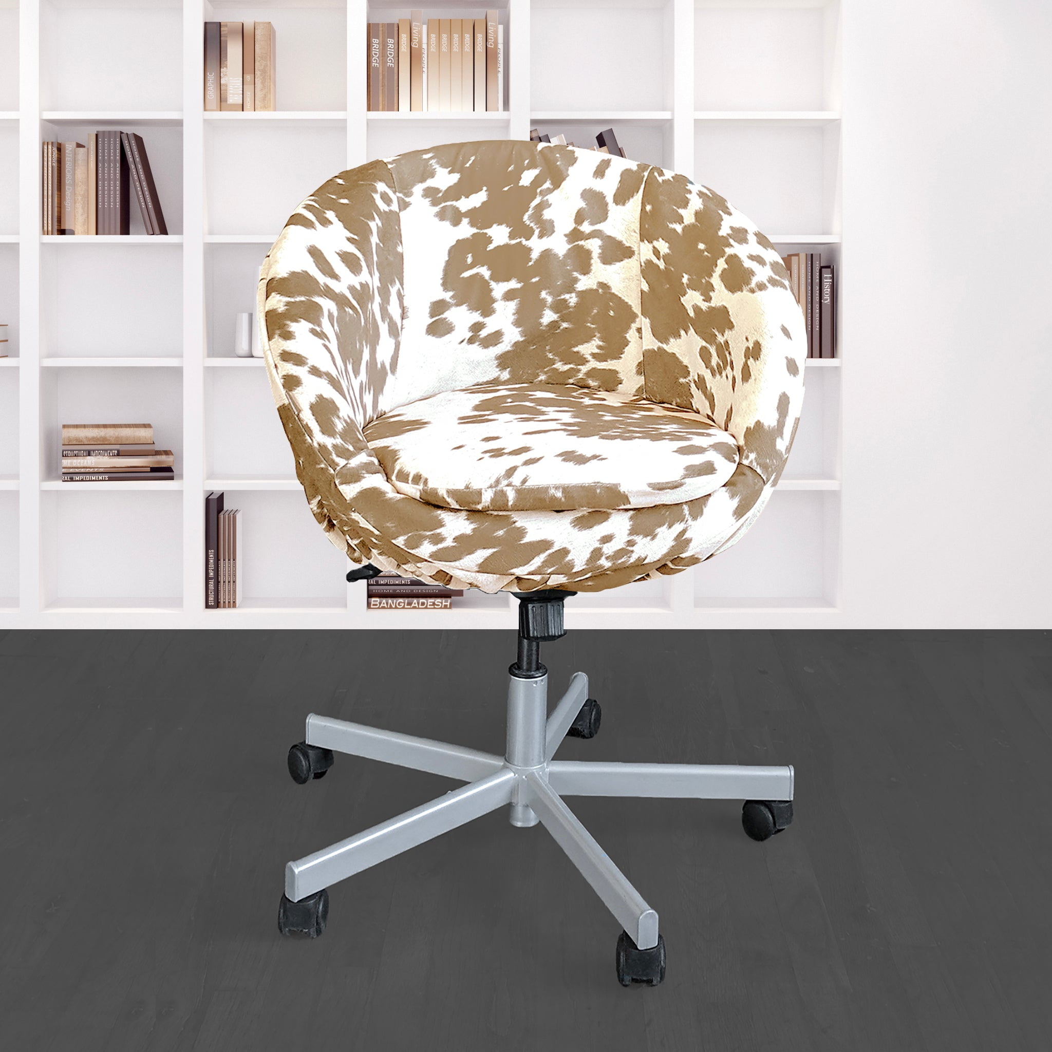 Compatible with IKEA SKRUVSTA Light Brown Faux Cow Hide Chair