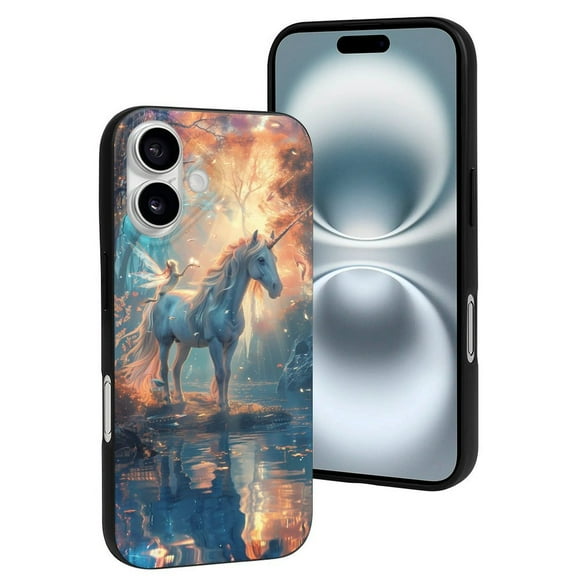 Compatible with Iphone 16 Case Cute - Forest Lake White Horse Soft Silicone Case Compatible with Iphone 16 Phone Case for Women Men