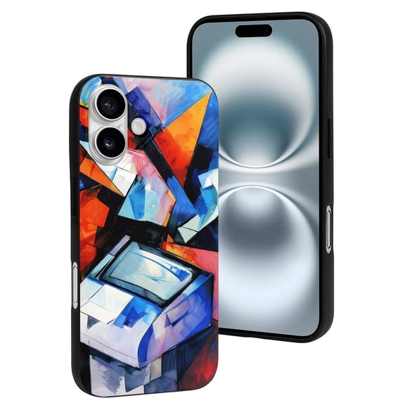 Compatible with Iphone 16 Case - Cute Soft Abstract Cubist Printer Silicone Case Compatible with Iphone 16 Phone Case for Women Men