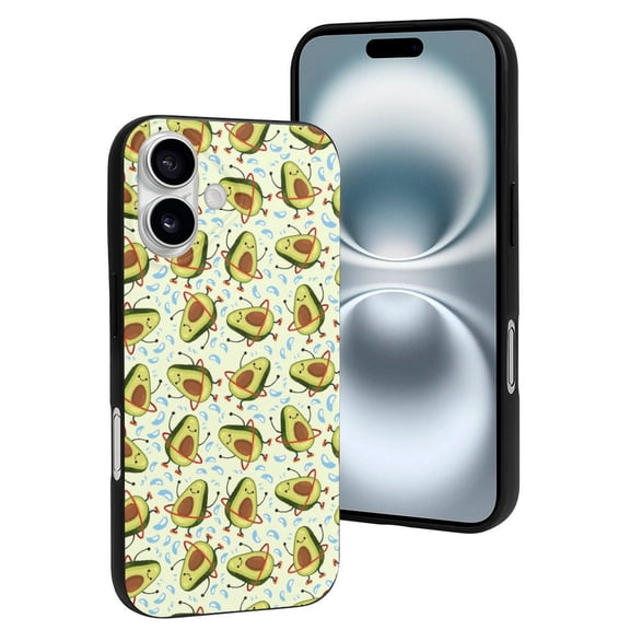 Compatible with Iphone 16 Case - Cute Soft Avocado Doing Sport Silicone Case Compatible with Iphone 16 Phone Case for Women Men