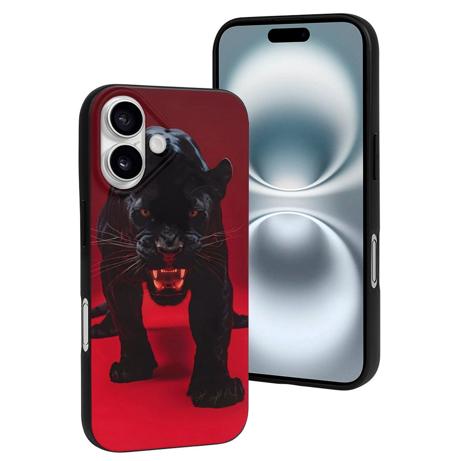 Compatible with Iphone 16 Case - Cute Soft Black Panther Red Background  Silicone Case Compatible with Iphone 16 Phone Case for Women Men -  Walmart.com