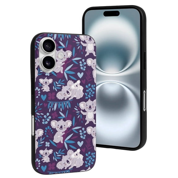 Compatible with Iphone 16 Case - Cute Soft Blue Purple Branches Gray Koala Silicone Case Compatible with Iphone 16 Phone Case for Women Men