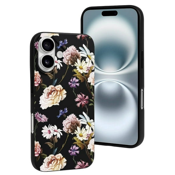 Compatible with Iphone 16 Case - Cute Soft Carnations Flowers Daisy Silicone Case Compatible with Iphone 16 Phone Case for Women Men