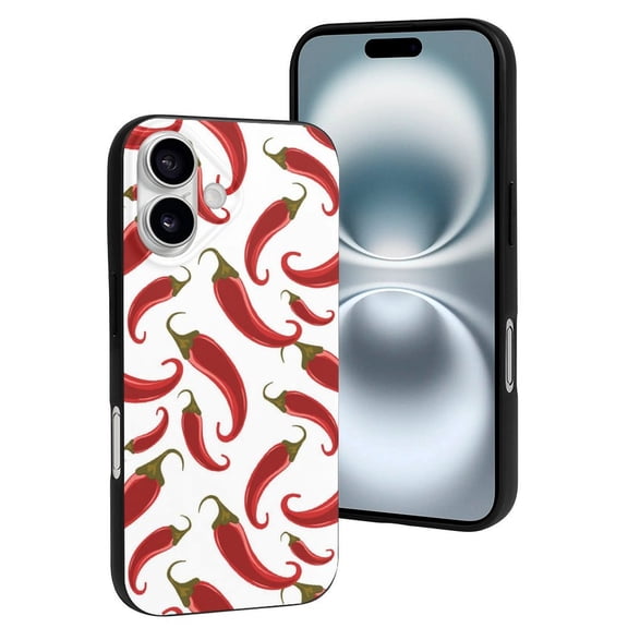Compatible with Iphone 16 Case - Cute Soft Chili Pepper Red Silicone Case Compatible with Iphone 16 Phone Case for Women Men