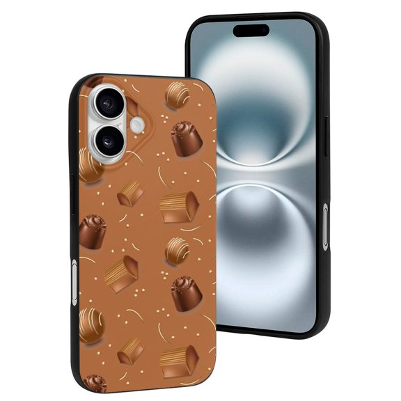 Compatible with Iphone 16 Case - Cute Soft Chocolate Pattern No.9049 Silicone Case Compatible with Iphone 16 Phone Case for Women Men
