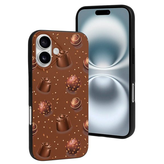 Compatible with Iphone 16 Case - Cute Soft Chocolate Pattern No.9051 Silicone Case Compatible with Iphone 16 Phone Case for Women Men
