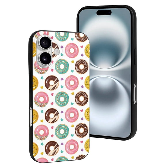Compatible with Iphone 16 Case - Cute Soft Colorful Donuts A Silicone Case Compatible with Iphone 16 Phone Case for Women Men