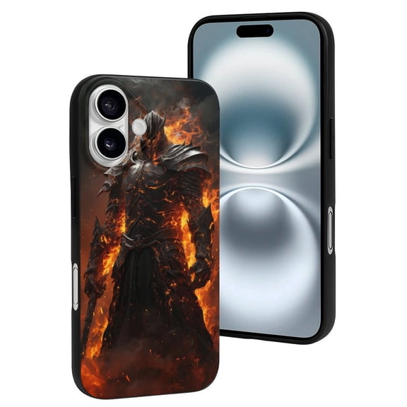 Compatible with Iphone 16 Case - Cute Soft Cool Flame Warrior Silicone Case Compatible with Iphone 16 Phone Case for Women Men