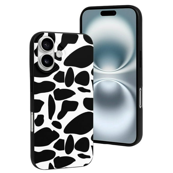Compatible with Iphone 16 Case - Cute Soft Cow Print Silicone Case Compatible with Iphone 16 Phone Case for Women Men