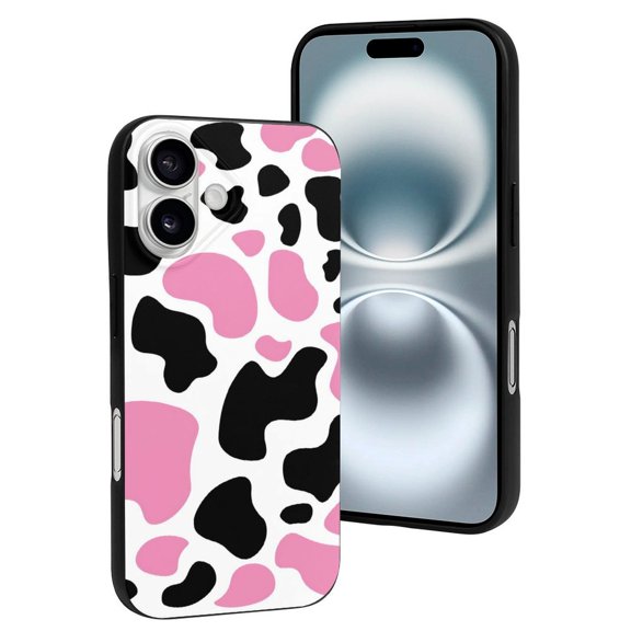Compatible with Iphone 16 Case - Cute Soft Cow Spots Silicone Case Compatible with Iphone 16 Phone Case for Women Men
